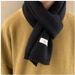 Solid Color Flat Scarf Autumn Winter Men's Knitted Wool Korean Japanese Style Couple Fashion Thickened Warm Trendy Neck_desvips.com