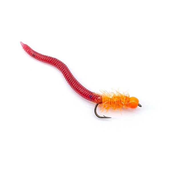 1pc Luminous Simulated Earthworms Bait Glowing Soft Worms Fly Fishing Flies Hook For Rainbow Trout Creek Trout Catfish Fishing_desvips.com