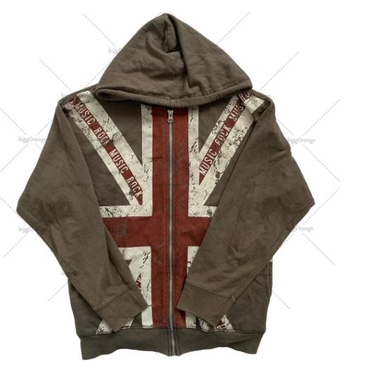 Rice-Shaped Frame Zipper Y2k Gothic Hip-Hop Hoodie Harajuku Sweatshirt Outerwear Hot Sale_desvips.com