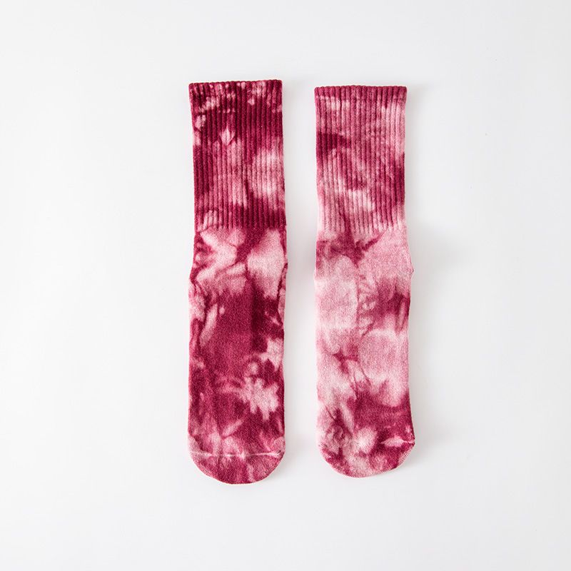 001 001 Yoga Silicone Non-Slip Women's Terry Cotton Pilates Mid-Calf Indoor Fitness Colorful Socks Wholesale_desvips.com