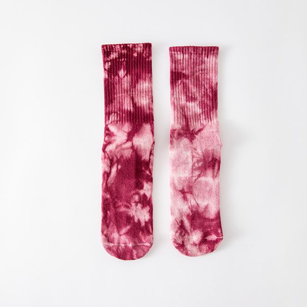 001 001 Yoga Silicone Non-Slip Women's Terry Cotton Pilates Mid-Calf Indoor Fitness Colorful Socks Wholesale_desvips.com