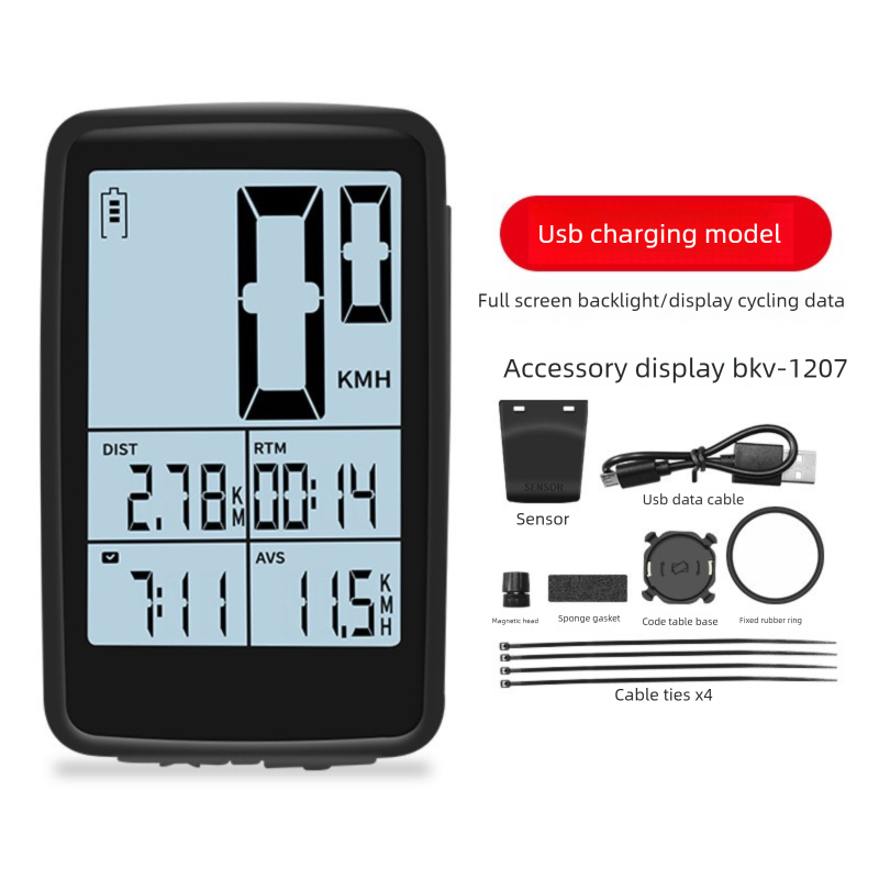 Bicycle Computer Waterproof Night Light Ultra-Long Battery Life Large Screen Road Speedometer Mountain Bike Speed_desvips.com