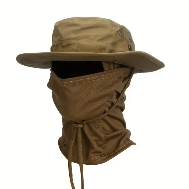 Camouflage Boonie Cap Balaclava Hat Suit Foldable Soft Hat Outdoor Hunting Fishing Wide Brimmed Hat Sunscreen Caps_desvips.com