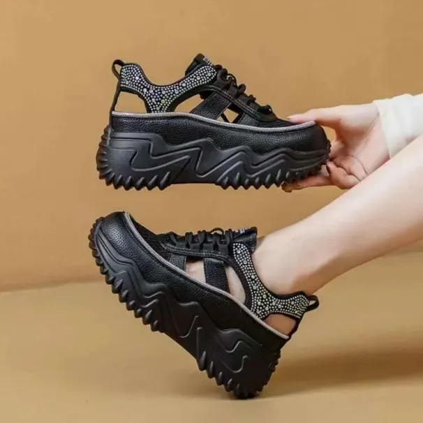 Sports Style Thick-Soled Height-Increasing White Sneakers For Women Spring Summer New Casual Lightweight Dad Shoes_desvips.com