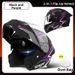 Motorcycle Helmet, Flip Up Helmet, Men's And Women's All Season Motorcycle Helmet, Warm Winter Safety Helmet_desvips.com