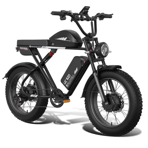 BLUVALL K10 Electric Dirt Bike, 52V 43AH Dual Battery, Full Suspension_desvips.com