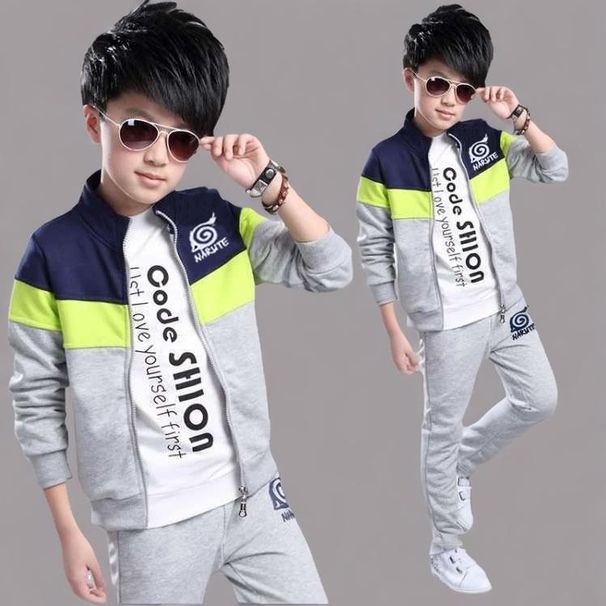 2026 New Children's Clothing Boys' Autumn Outfit Long-Sleeve Cardigan Sports Casual Two-Piece Set For Older Children_desvips.com