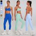 Women's High-Waisted Backless Fitness Outfit Set Halter Neck Sports Bra With Tight Yoga Pants European American Style_desvips.com