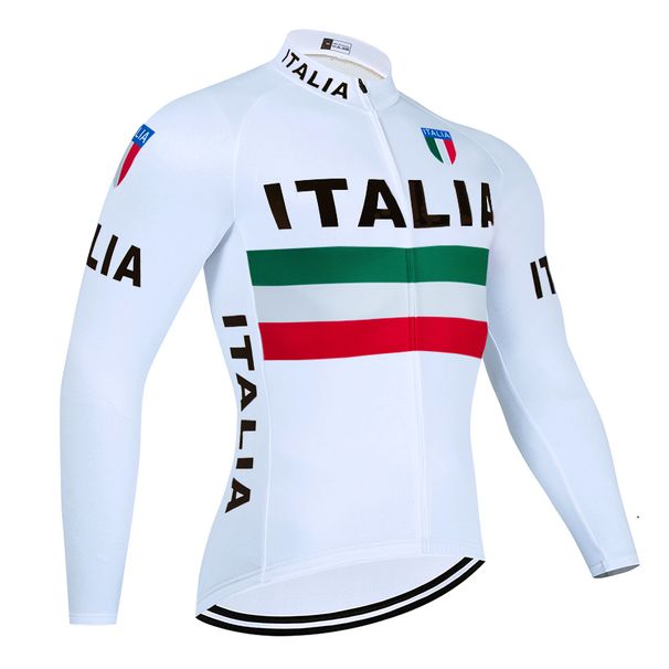 New ITALIA Winter Cycling Jacket Men Women 20d White Road Bike Maillot Pants Suit Ropa Ciclismo Thermal Fleece Bicycle_desvips.com