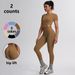 Women's Spring/Summer Seamless Yoga Suit Quick Drying Solid Color European American Style Short Sleeved Running Sports Fitness Two Piece Set_desvips.com