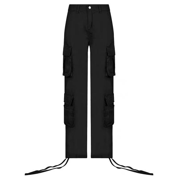Women's Streetwear Hip Hop Low Rise Cargo Pants - Fashionable Cotton Workwear Straight Leg Trousers For Casual Wear_desvips.com