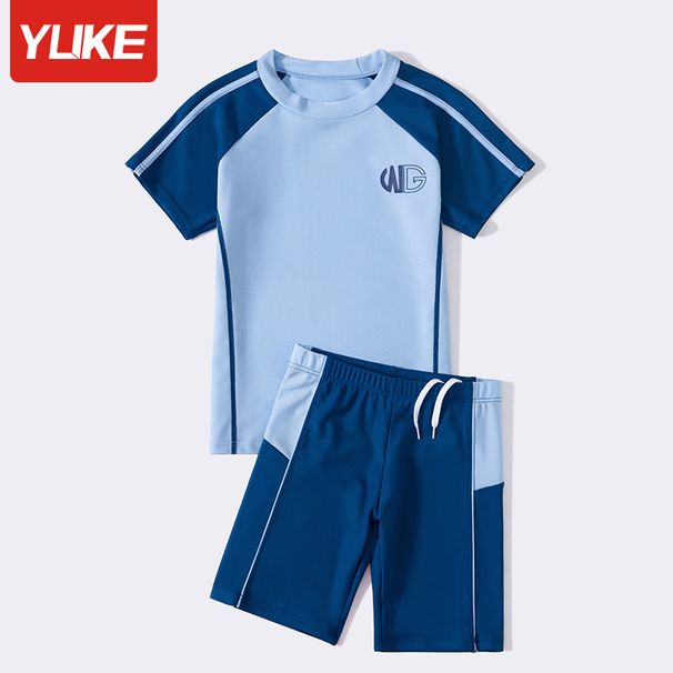 Children's Swimsuit Sun Protection Quick-Dry Two-Piece Swim Trunks Set Summer New Boys' Swimwear Wholesale_desvips.com