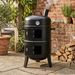 33-inch Vertical Charcoal Smoker And Grill, 2-in-1 Double Layer BBQ Smoker With Built-in Thermometer And Hooks, Heavy Duty Barrel Style Outdoor Grill_desvips.com