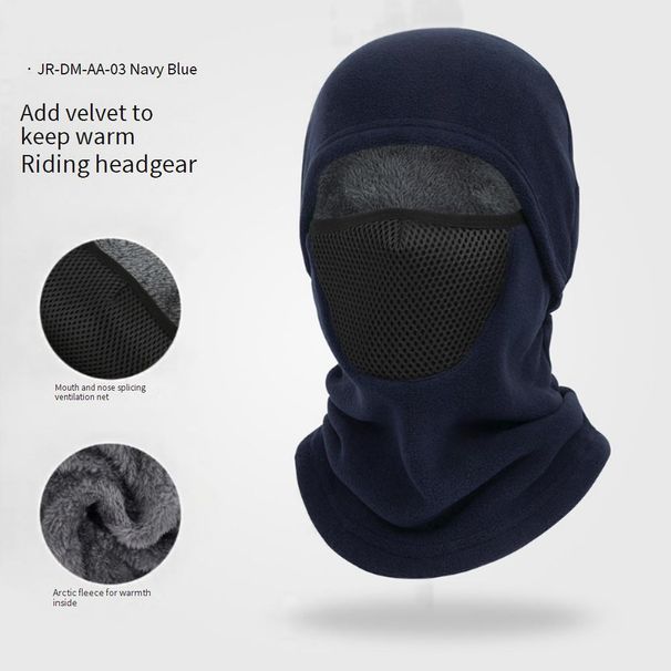 Thermal Windproof Balaclava For Cycling Skiing Outdoor Sports - Double-Layer Fleece Face Mask Unisex Cold Weather Protection (Black, Dark Gray, Navy)_desvips.com