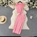 Women's Clothing sleeveless tops all match high waist skirt temperament lady style two piece suit_desvips.com