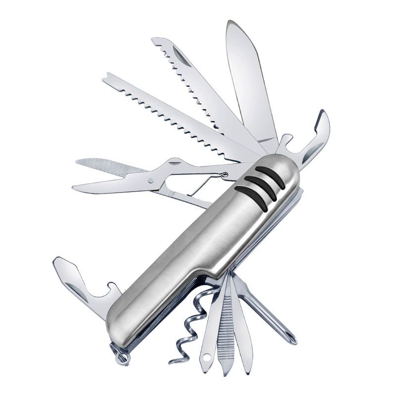 Portable 11 In 1 Fold Pocket Knife Carry Around Multifunction Outdoor Emergency Tools Stainless Steel Bottle Opener Cork_desvips.com