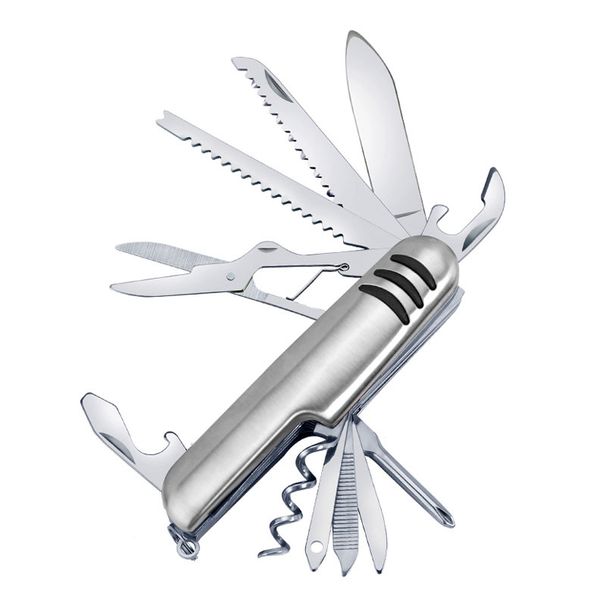 Portable 11 In 1 Fold Pocket Knife Carry Around Multifunction Outdoor Emergency Tools Stainless Steel Bottle Opener Cork_desvips.com