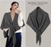Lazy Going Out On The Street, Including Wool Triangle Scarf, Women's Autumn And Winter Neck Guards, Warm Neck Scarves, Solid Color Shawls_desvips.com
