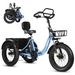 ESKUTE T302 PRO Electric Cargo Tricycle 48V 20.8Ah 130KM Range Folding Electric Trike Ebike E-Cargo_desvips.com