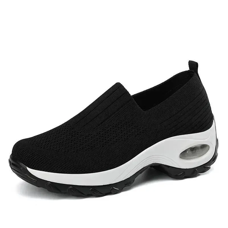 Slip-On Women Walking Shoes Orthopedic Diabetic Ladies Platform Mules Mesh Lightweight Slippers Wedge Female Sneaker_desvips.com