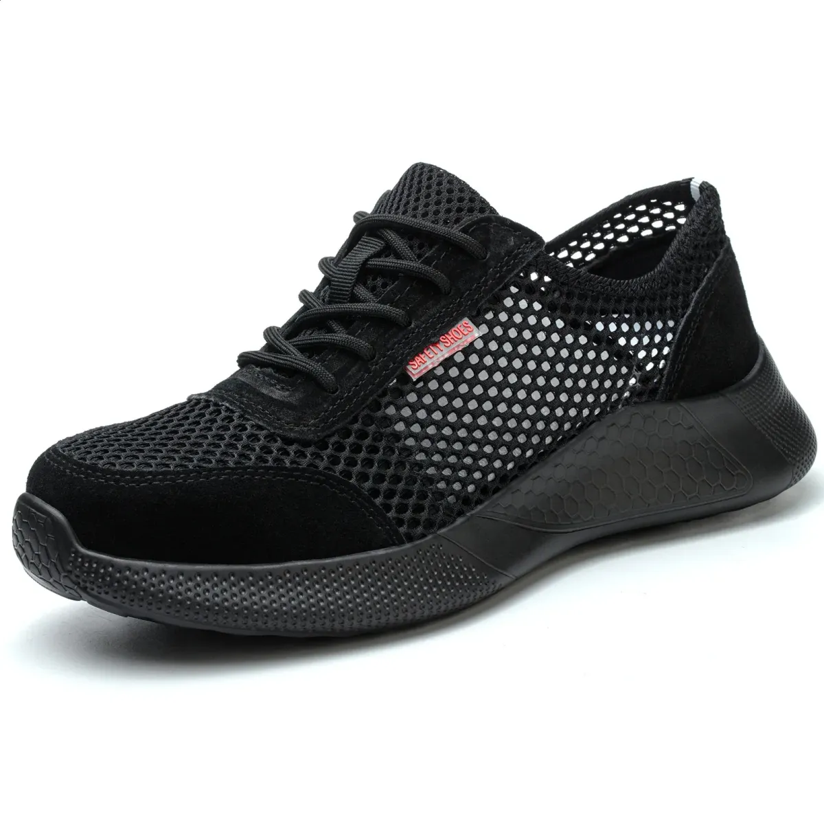 Breathable Work Summer Lightweight Protective Sports Shoes Safety Steel Toe Caps Mens Perforated Boots 250226_desvips.com