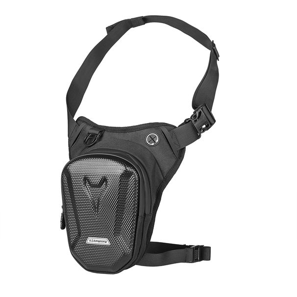 Hard Shell Waist Fanny Pack,Water‑Resistant EVA Sling Crossbody Bag With Reflective Logo For Motorcycle Hiking Outdoor_desvips.com