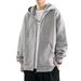 Heavyweight Cardigan Sweatshirt For Men, Spring And Autumn New Sports Jacket, Solid Color Hooded Casual Loose Top,_desvips.com