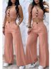Women's clothing solid color short vest vest drape high waist wide leg pants suit_desvips.com