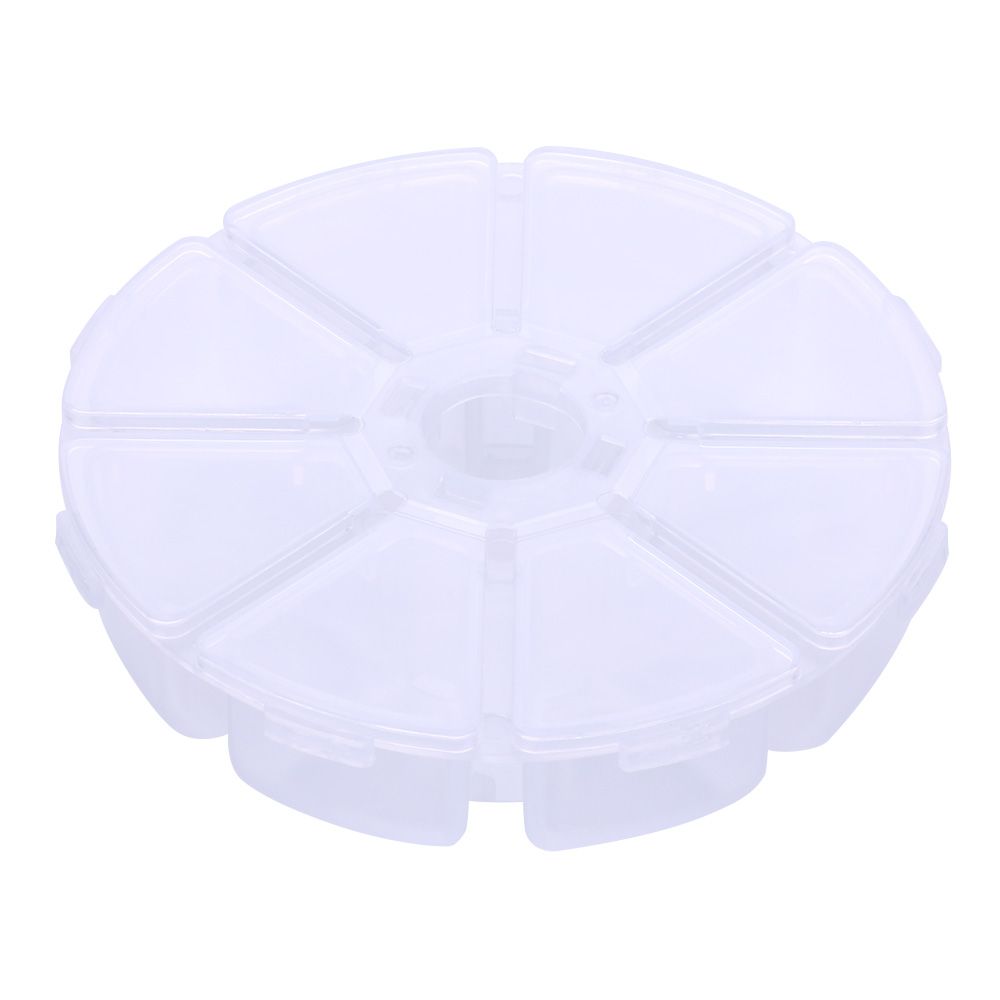 HENGJIA 8 Compartments Mini Portable Round Fishing Tackle Boxes Fishing Lure Baits_desvips.com
