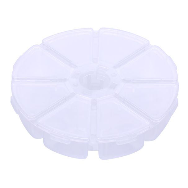 HENGJIA 8 Compartments Mini Portable Round Fishing Tackle Boxes Fishing Lure Baits_desvips.com