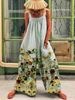Women's 2023 Summer New Large Fashion Print Loose Strap Wide Leg Jumpsuit_desvips.com