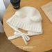 Factory Direct Internet Celebrity Hot Style Coffee Color Tie Bear Knitted Pullover Hat Head Big Make Face Look Smaller_desvips.com
