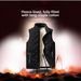 Men's Fleece-Lined Vest With Stand Collar - Trendy Winter Padded Sleeveless Jacket, Warm & Stylish Casual Layering (Black/Gray, L-5XL)_desvips.com