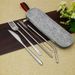 Stainless Steel Knife, Fork, Spoon, Chopsticks Set Outdoor Picnic Portable Tableware Spoon, Chopstick Straw Storage Bag_desvips.com
