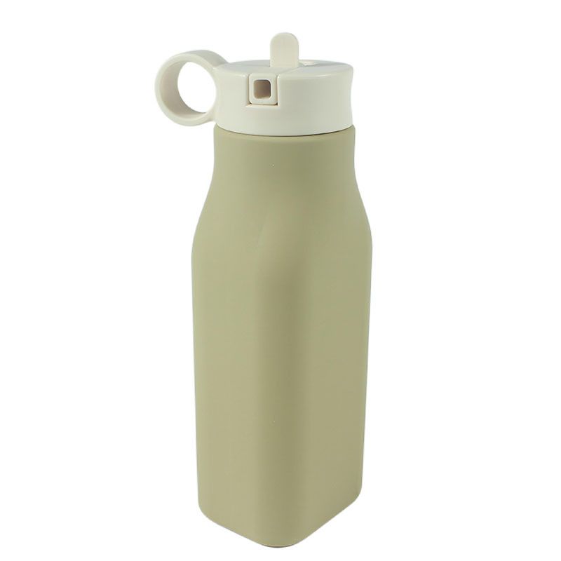 Outdoor Sports Portable Student Handy Cup Spout Silicone Foldable Water Bottle_desvips.com