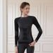 Autumn Winter Cycling Suit For Women Slimming Outer Breathable Yoga Color Block High Elastic Shaping Clothing Sports_desvips.com