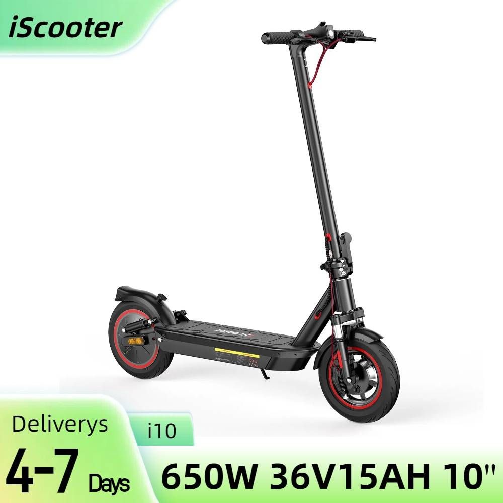 ISCOOTER I10 10" Folding Commuter Electric Scooter 650W Motor 36V 15Ah Battery_desvips.com