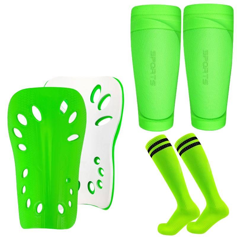 Youth Football Shin Guard Socks Set - Knee-High Compression Sleeves For Soccer, Basketball & Sports (3-Pack) - Breathable PU Material, Unisex S/M/L_desvips.com