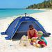 Carpa De Playa Pop-up Para 1-2 Personas Con 2 Accesos Y 2 Ventanas Y Bolsa De Transporte 220x173x120 Cm Azul Oscuro_desvips.com