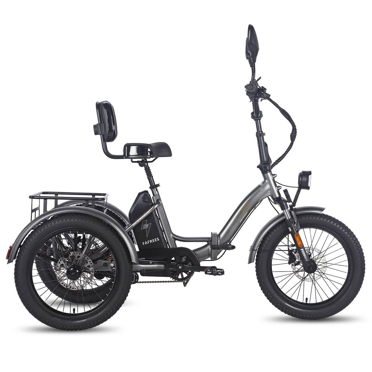 FAFREES F20 Mate Electric Tricycle 48V 23.45Ah Battery 500W 20 Inch Tires With Mirror And Rear Basket_desvips.com