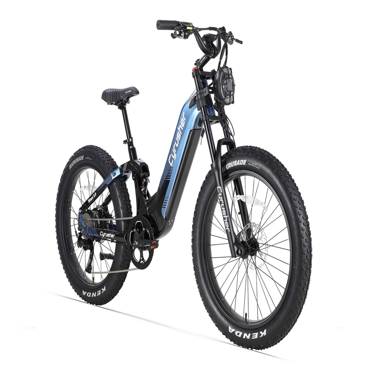 CYRUSHER Trax 2.0 All-Terrain Electric Bike, 52V 20Ah Battery, 4-Bar Full Suspension, Shimano 9-Speed_desvips.com