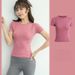 Women's Summer Thin Sports Tights, Quick-dry Short-sleeve T-shirt For Gym, Running, And Yoga, Comfortable_desvips.com