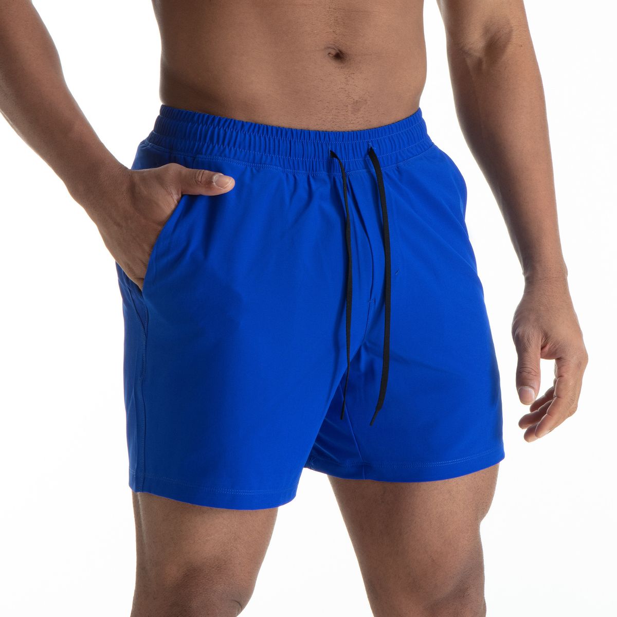 Men's Multi-Sport Training Shorts - Lightweight & Quick-Dry For Running Pickleball & Gym (4-Way Stretch UPF50+ Black/Blue S-XXL)_desvips.com