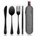 Outdoor Tableware Portable Cutlery 4 Piece Set Knife, Fork, Spoon, Chopsticks With Box Travel Cutlery Camping Bag Camping Flatware_desvips.com