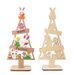 Spring Easter Decorations Mini Desktop Rabbit Wooden Ornaments Painted Festive Atmosphere Scene Decoration_desvips.com