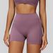 Zechuang Brushed Yoga High Waist Gathered Slimming Tight Shorts For Women Outdoor Running Sports Fitness Wear 9308_desvips.com
