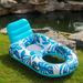 Blue Maple Leaf Inflatable Lounger Premium PVC Floating Pool Chair With Mesh Seat Summer Water Float For Adults Beach Lake Relaxation_desvips.com