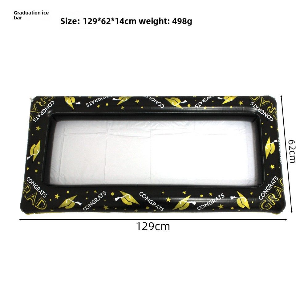 Inflatable PVC Ice Bar Float - Heavy-Duty Party Cooler With Drink Holders (Graduation Pool Part Beach BBQ 0.5mm Thick 6-Bottle Capacity)_desvips.com