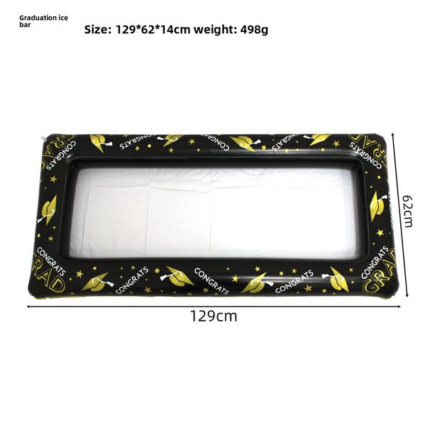 Inflatable PVC Ice Bar Float - Heavy-Duty Party Cooler With Drink Holders (Graduation Pool Part Beach BBQ 0.5mm Thick 6-Bottle Capacity)_desvips.com