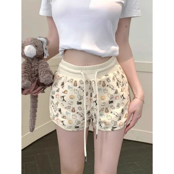 RenMou Printed Wide Leg Shorts, Children's Summer Thin Loose Fit, Slimming Look, Plus Size Casual Fitness, Yoga Hot Pants, Exclusive Supply_desvips.com